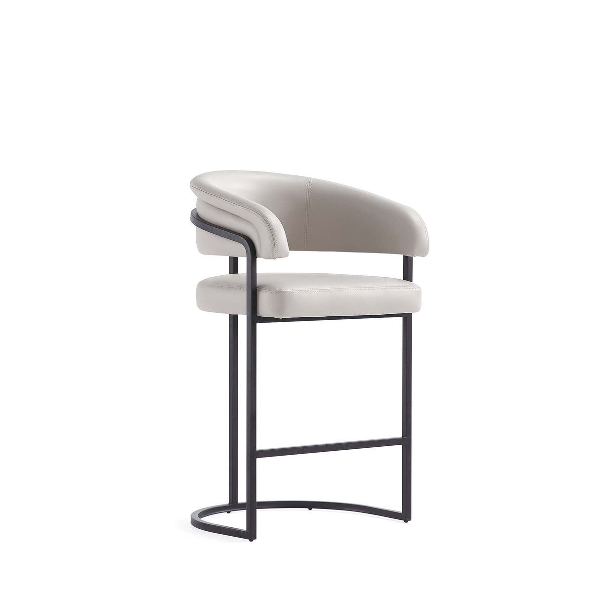 Augusta Counter Stool beige upholstery with black metal frame and footrest counter height 24-27 on Tampa Home & Garden Store