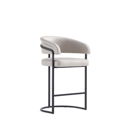 Augusta Counter Stool beige upholstery with black metal frame and footrest counter height 24-27 on Tampa Home & Garden Store