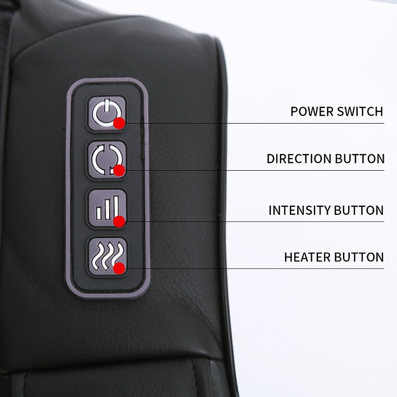 LUYAO LY-580A+1 shiatsu deep kneading heated Neck shoulder back body massager massage belt shawl massage machine - Tampa Home & Garden Store