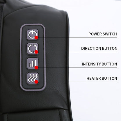 LUYAO LY-580A+1 shiatsu deep kneading heated Neck shoulder back body massager massage belt shawl massage machine - Tampa Home & Garden Store
