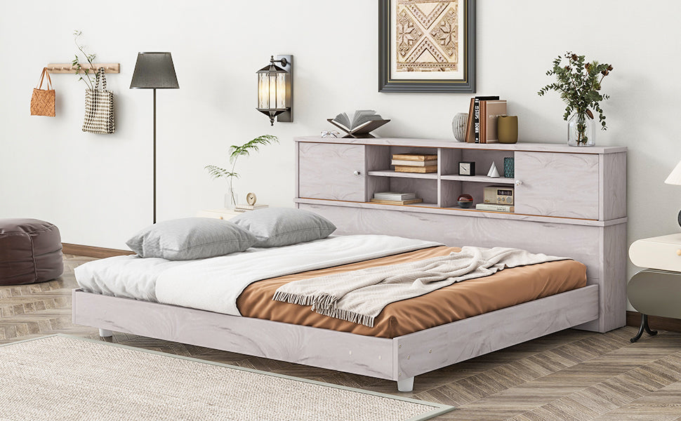 Full Size Daybed Frame with Storage Bookcases White Oak - Tampa Home & Garden Store