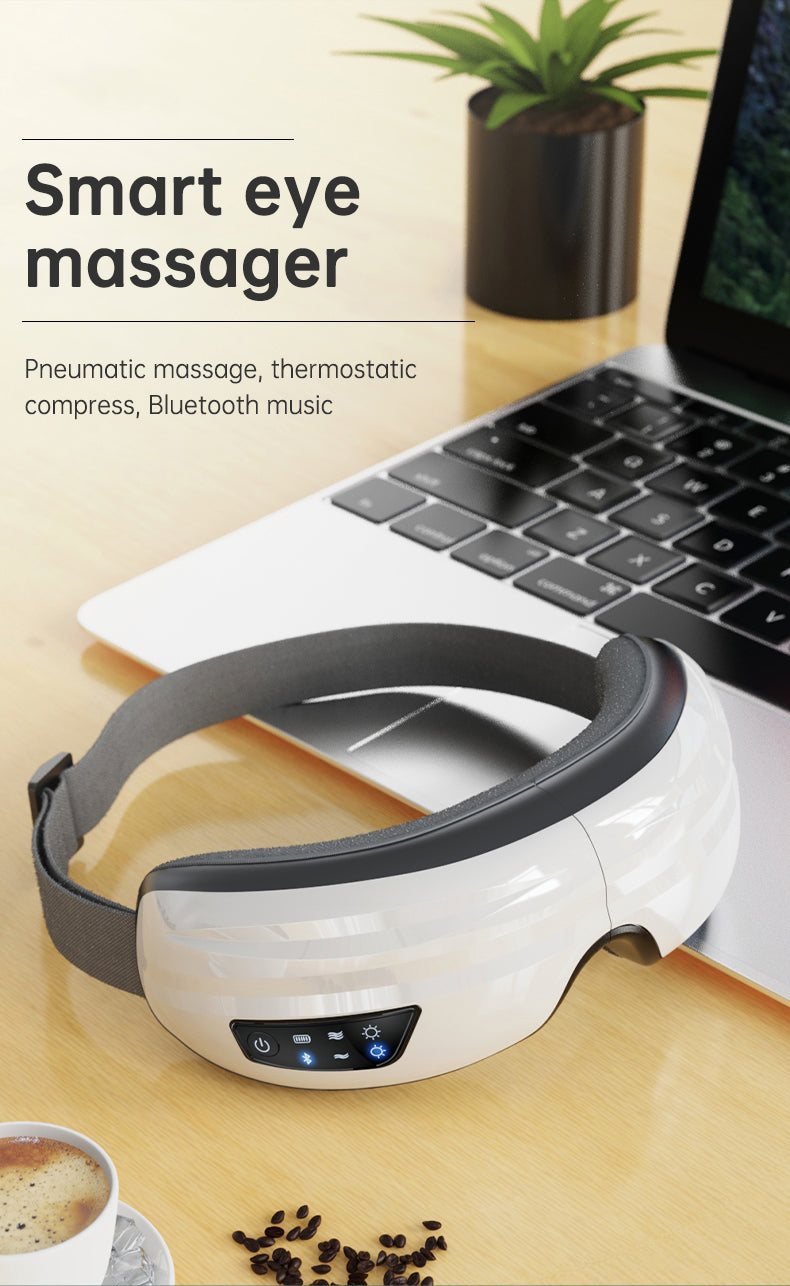 Eye Massager Air Pressure Vibration Eye Protector Bluetooth Eye Massage Relax Migraines Relief Improve Sleep - Tampa Home & Garden Store
