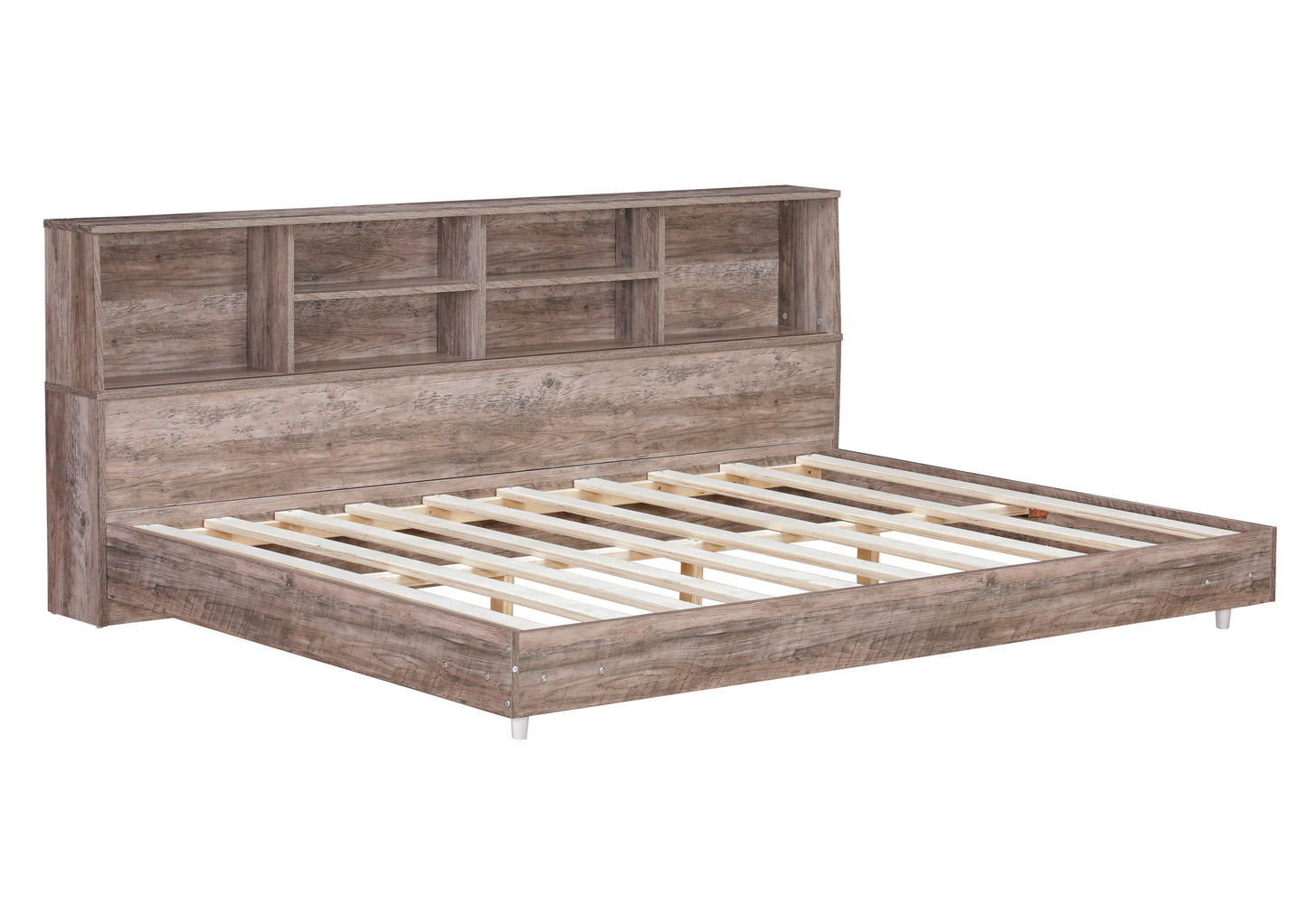 Full Size Daybed Frame with Storage Bookcases Wood Light Oak - Tampa Home & Garden Store