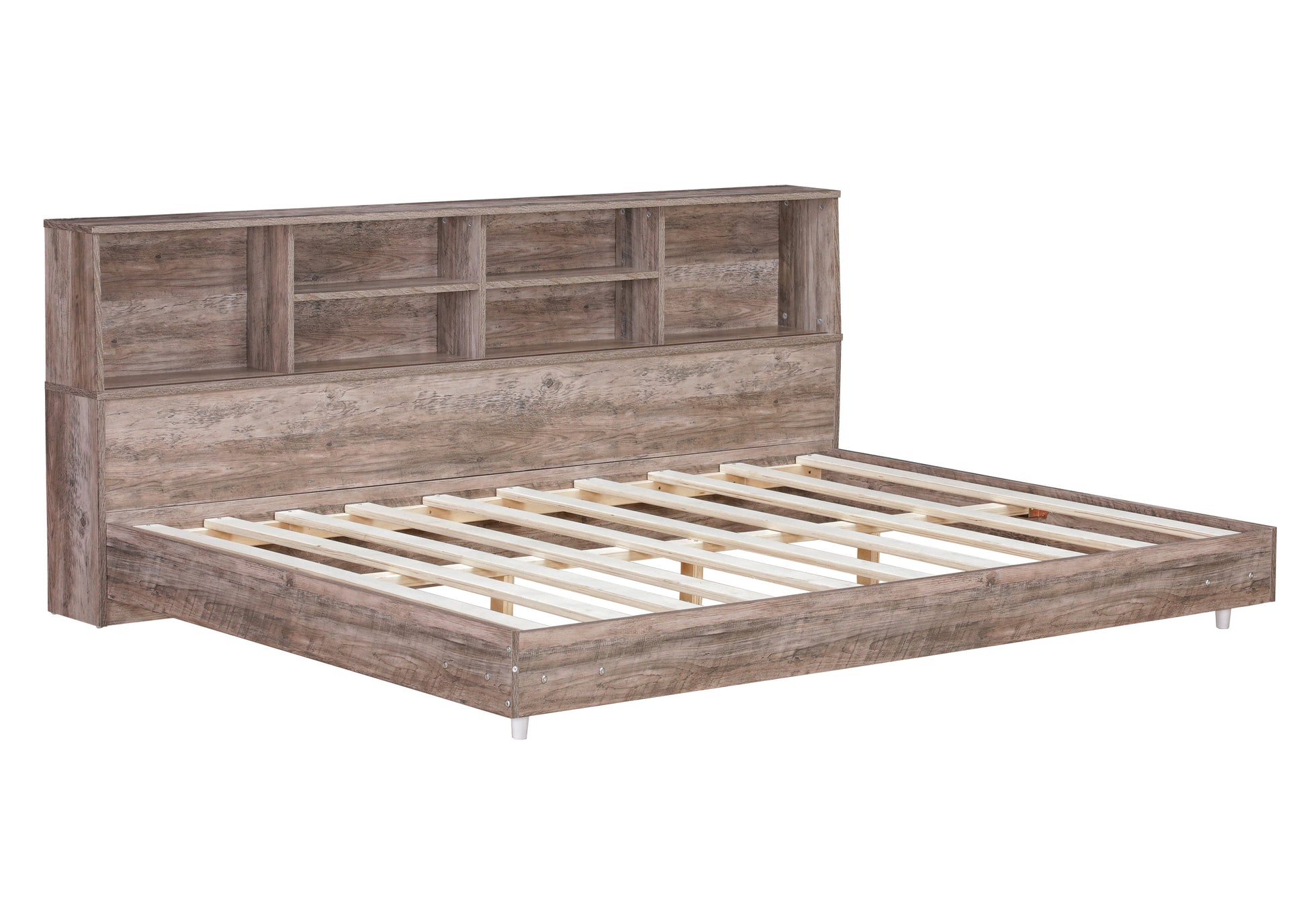 Full Size Daybed Frame with Storage Bookcases Wood Light Oak - Tampa Home & Garden Store
