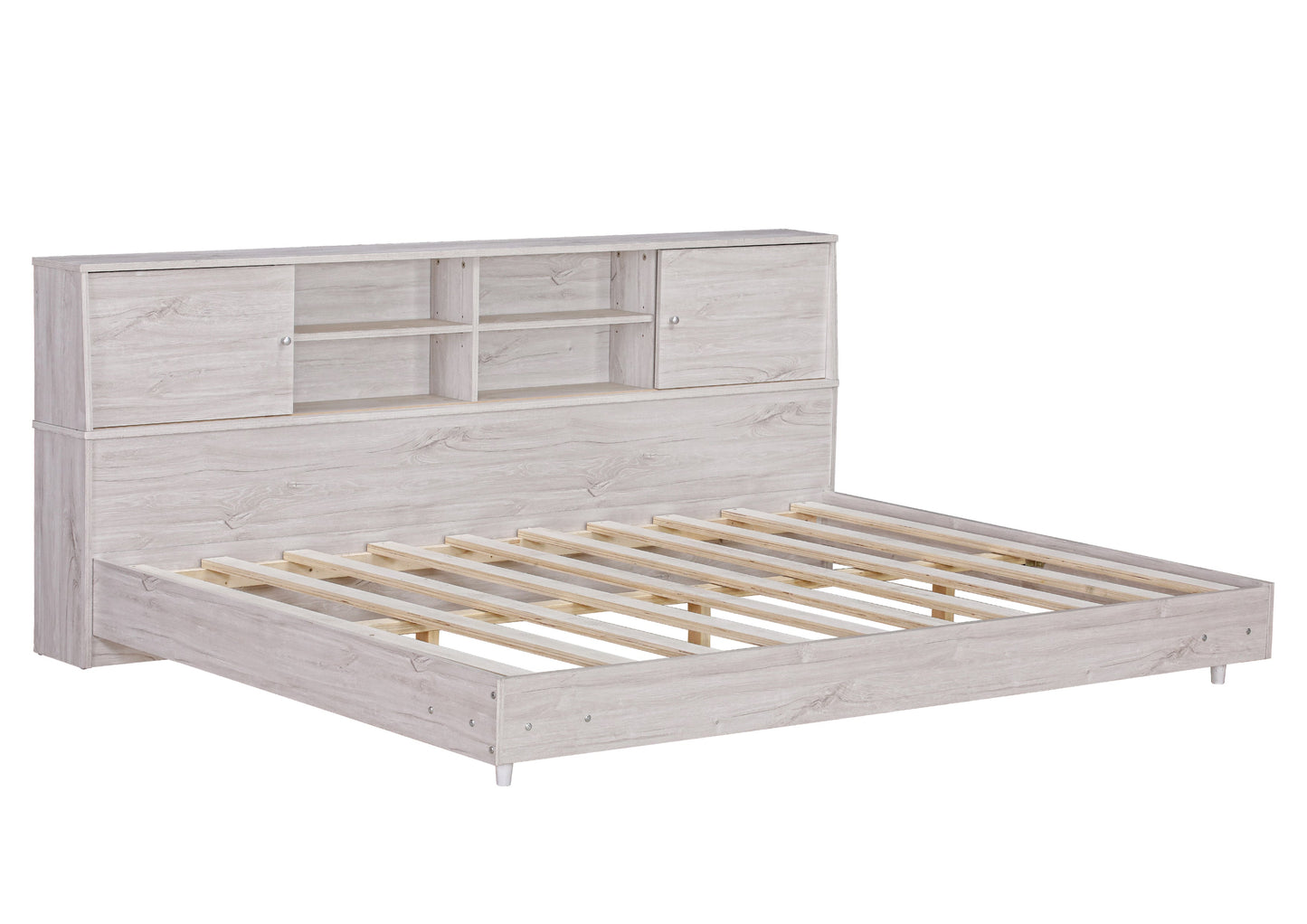 Full Size Daybed Frame with Storage Bookcases White Oak - Tampa Home & Garden Store