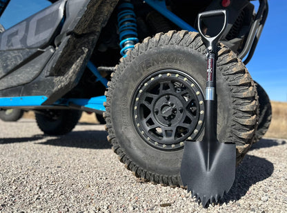 Pala corta Krazy Beaver para ATV/UTV (cabeza negra texturizada/mango negro) 