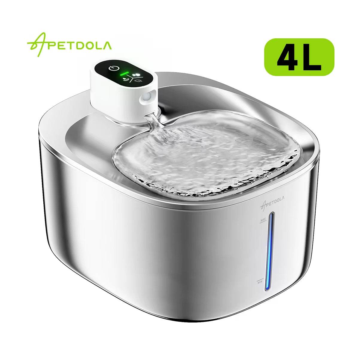 4L Wireless Cat Water Fountain - Auto Sensor Pet Drinking Fountain with Battery | Stainless Steel Cordless Water Dispenser for Dogs & Cats - Tampa Home & Garden Store