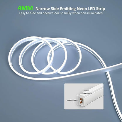 SLN01 – bande lumineuse LED néon COB sans points, 16,4 pieds (5M), DC24V, 60W, IP67, 10x10MM, pour l'extérieur, variable, basse tension, corde en Silicone