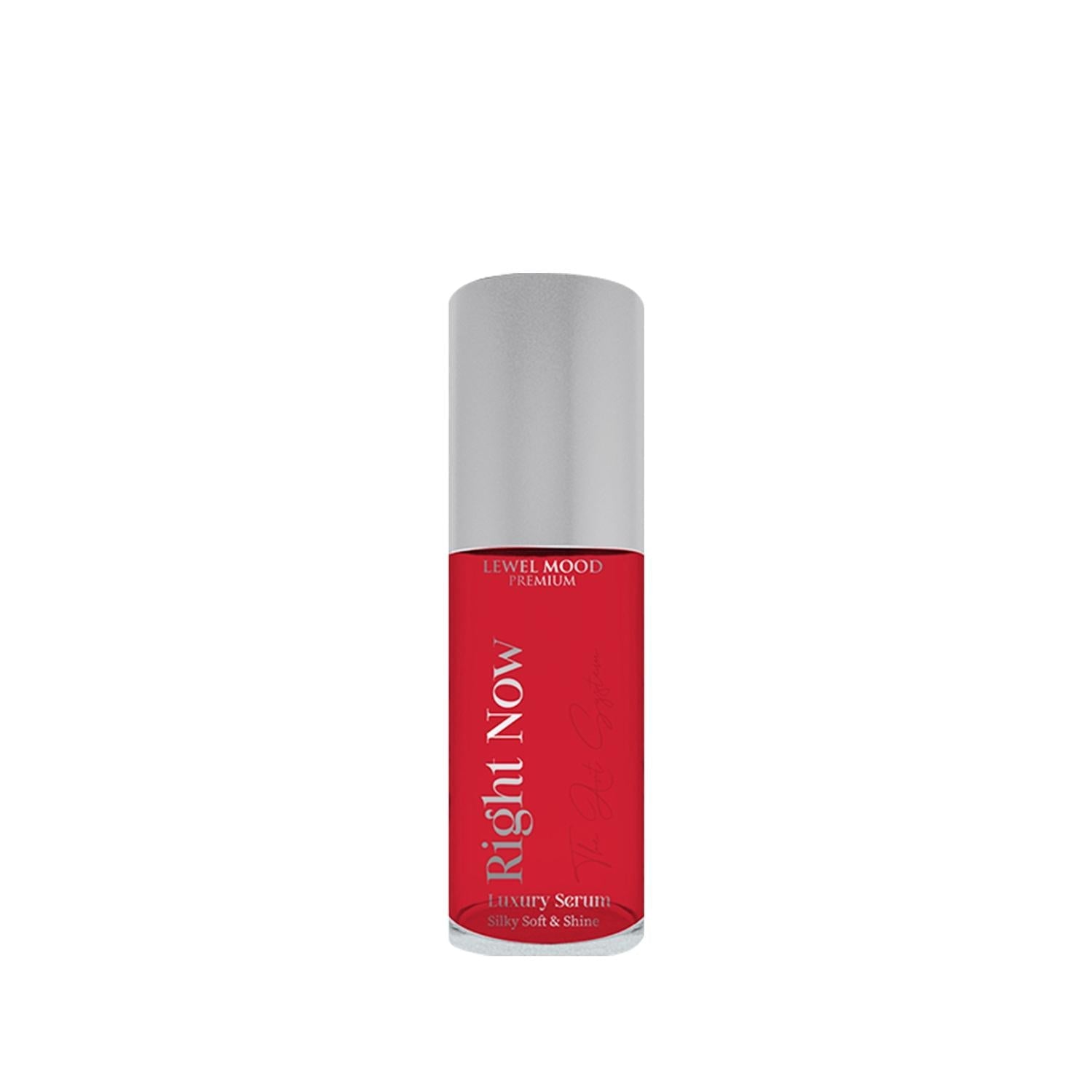 Lewel Mood Premium Right Now luxury hair serum red cylindrical bottle with silver cap on Tampa Home & Garden Store