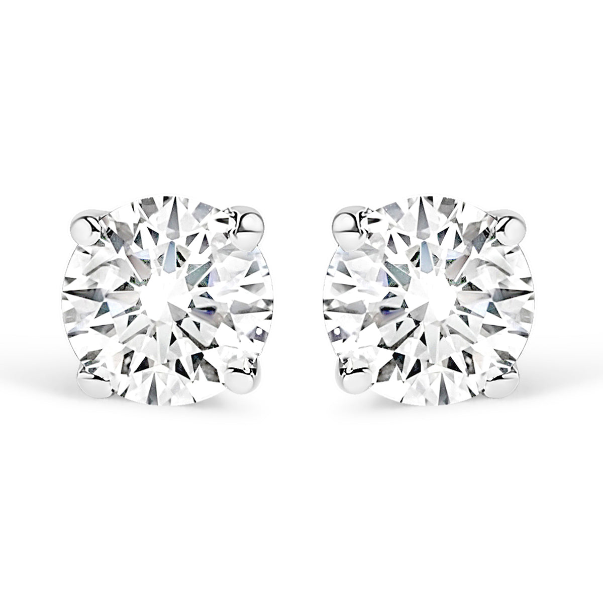 14K white gold diamond stud earrings, 1.00 cttw, round, 4-prong, H-I color, I1-I2 clarity on Tampa Home & Garden Store