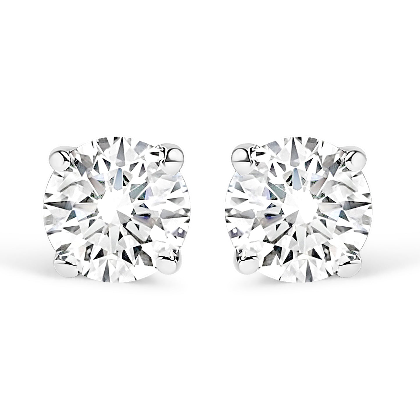 Pair of diamond stud earrings 14K white gold, 1.0 cttw, round, 4-prong push back, Bids.com on Tampa Home & Garden Store