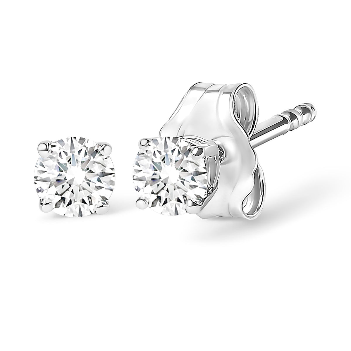 14K White Gold Diamond Stud Earrings, 1.00 Cttw, Round-Brilliant-Cut, Bids.com pair on Tampa Home & Garden Store