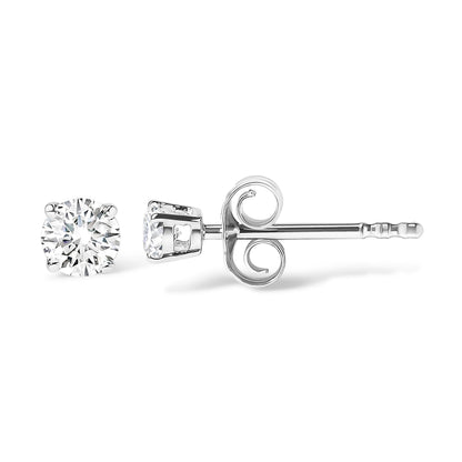14K white gold round diamond stud earrings in a classic 4-prong setting, H-I color, I1-I2 clarity on Tampa Home & Garden Store