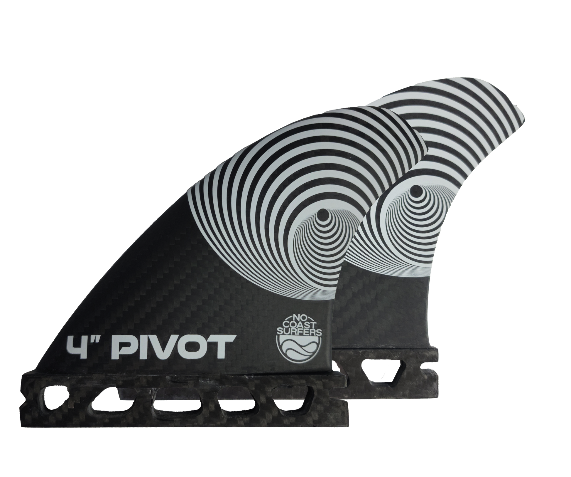 No Coast Surfers 4-inch Pivot featherlight carbon fiber wakesurf fin black logo on Tampa Home & Garden Store