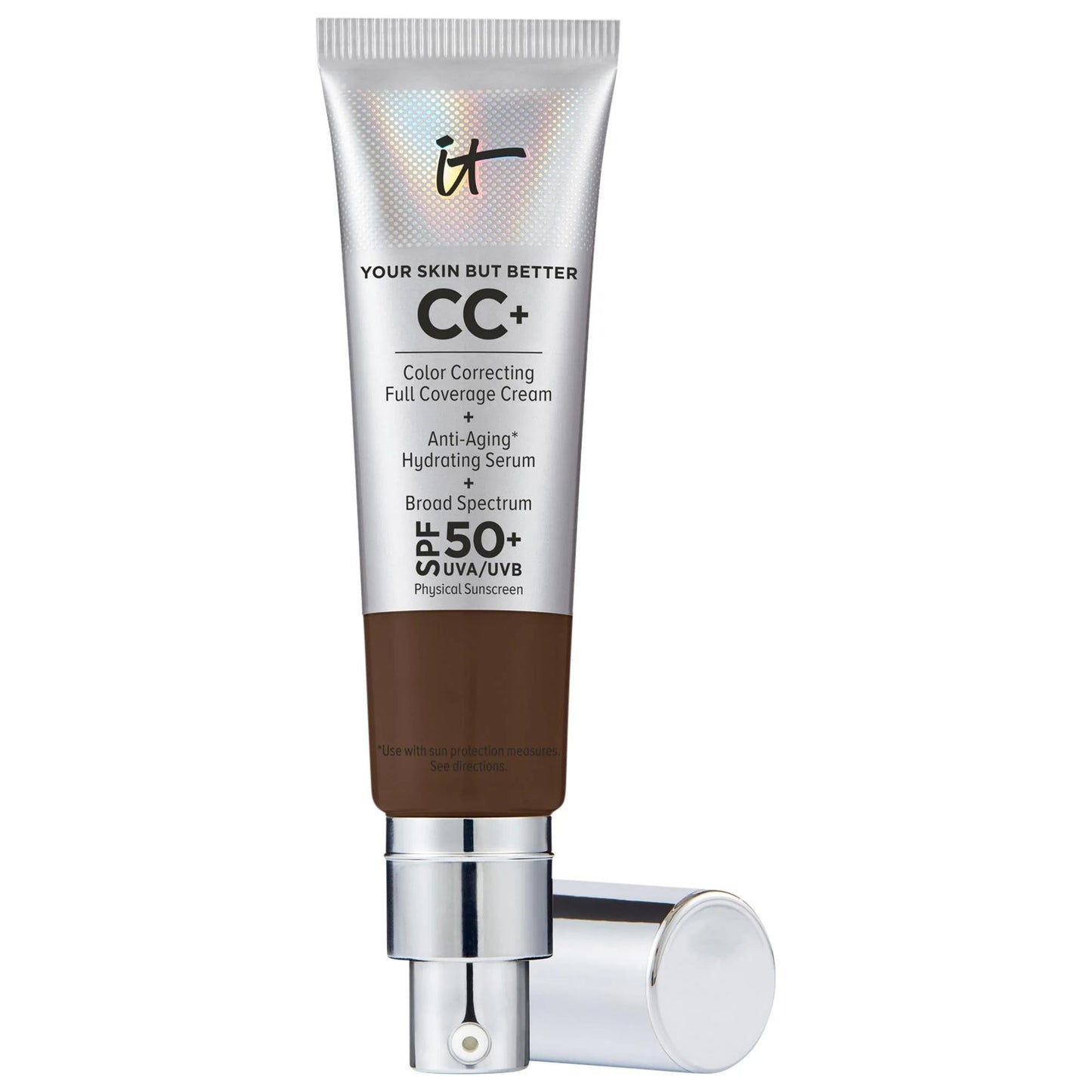 Foundation CC+ Cream color correcting full-coverage SPF 50+ by Beauty Care Bag in a silver tube on Tampa Home & Garden Store