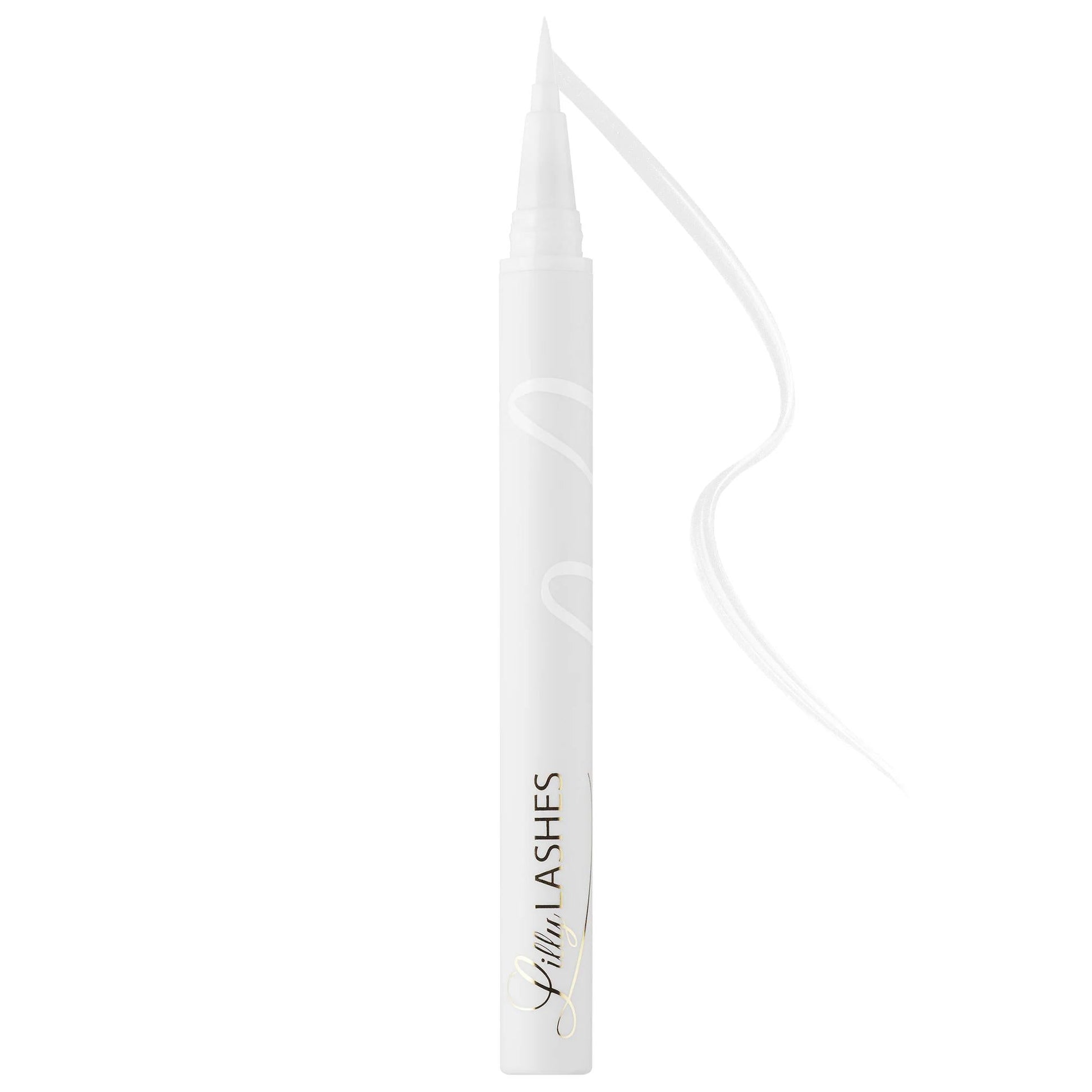 Power Liner 2-in-1 jet black eyeliner lash adhesive pen, white handle with gold script on Tampa Home & Garden Store