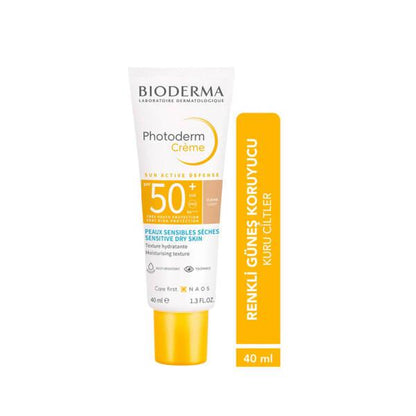 Sunscreen Bioderma Photoderm SPF50+ Cream on white tube with yellow label 40 ml on Tampa Home & Garden Store