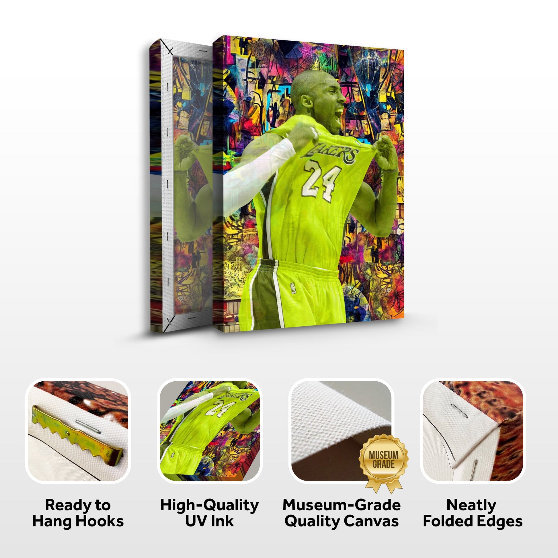 Legacy Roar sport wall art canvas of a neon-green basketball player amid graffiti backdrop on Tampa Home & Garden Store