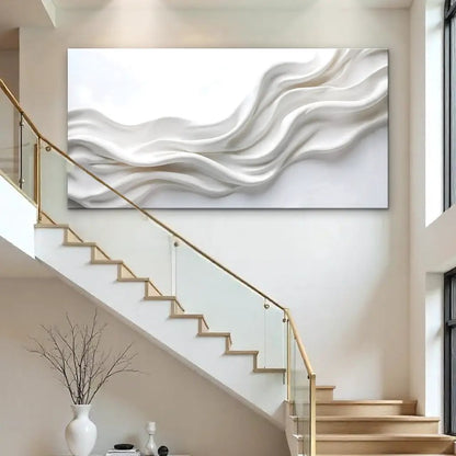 Wind Whispers Wall Art canvas by Tailored Canvases; white abstract flowing waves crafting canvas on Tampa Home & Garden Store