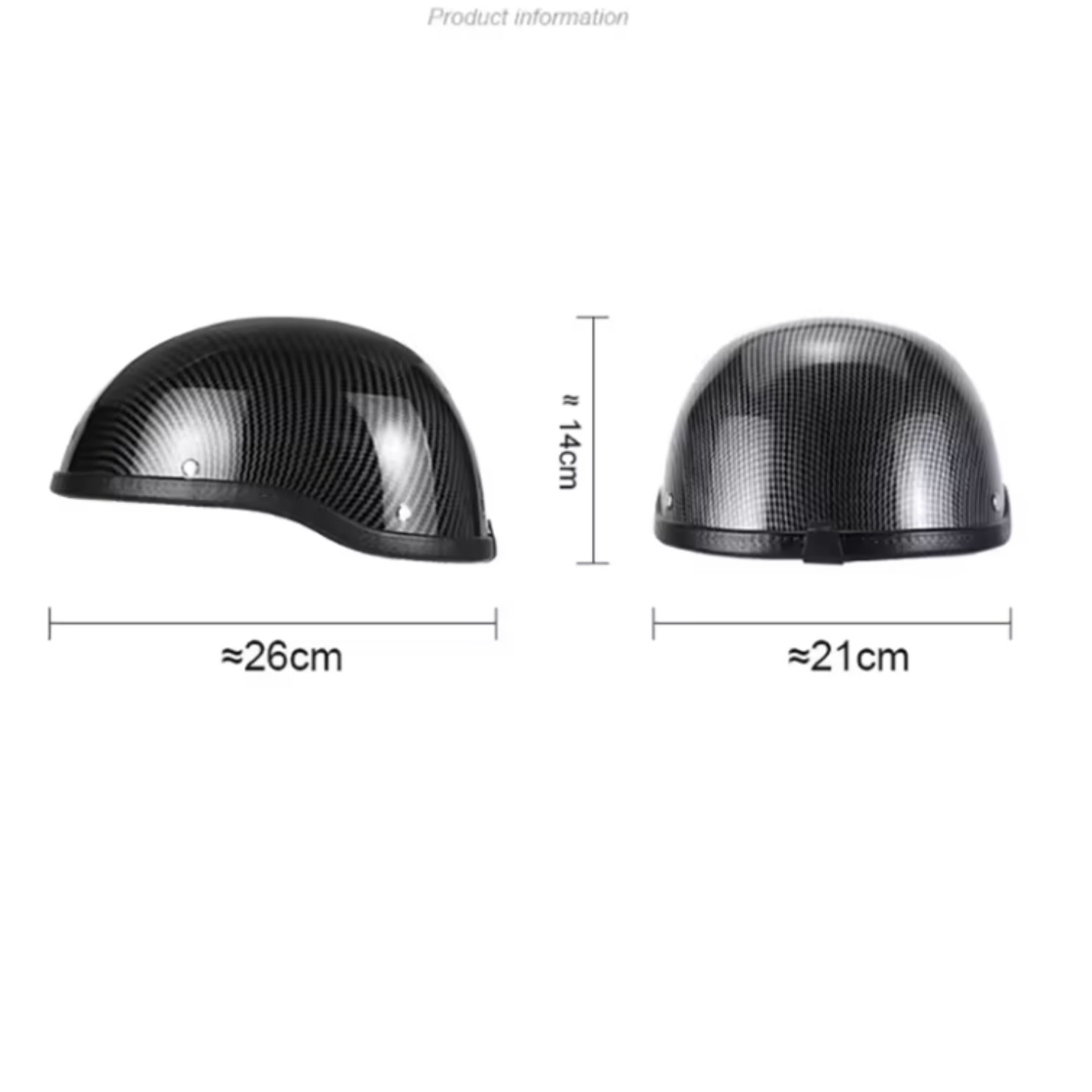 Vintage Motorcycle Cruiser Half Helmet in black carbon fiber pattern by BikerZoneZ on Tampa Home & Garden Store