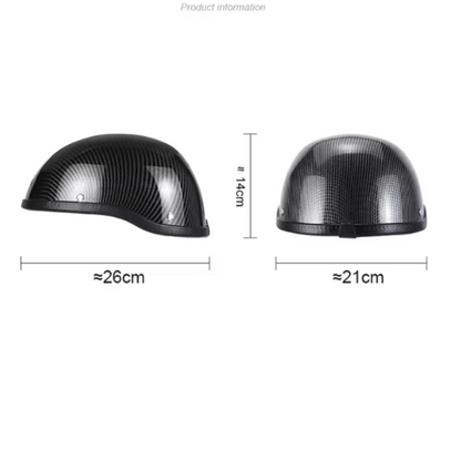 Vintage Motorcycle Cruiser Half Helmet in black carbon fiber pattern by BikerZoneZ on Tampa Home & Garden Store