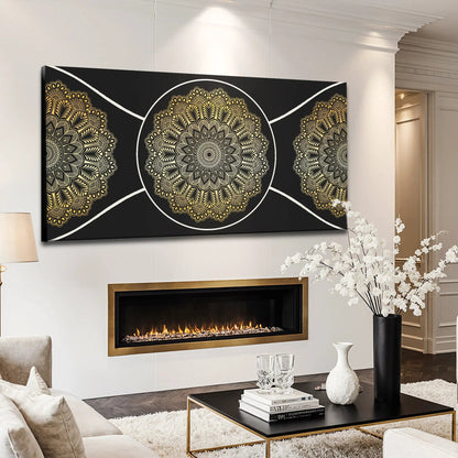 Gold Sacred Geometry Wall Art Canvas USA
