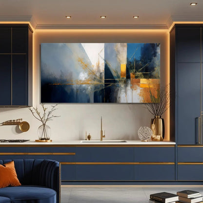 Abstract Geometric Lines Wall Art III canvas Tailored Canvases blue tones crafting canvas on Tampa Home & Garden Store