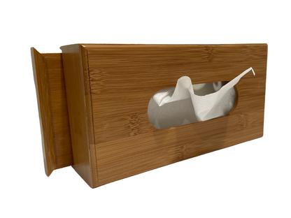 Bamboo tissue box in natural wood finish with tissue extending, Spun Bamboo Home & Garden on Tampa Home & Garden Store