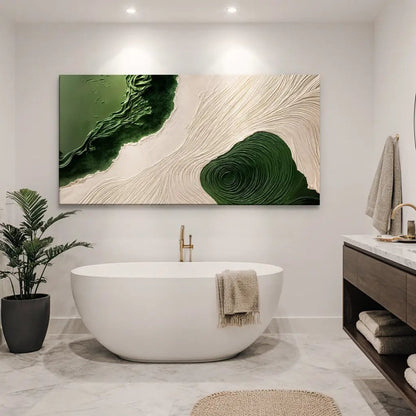 Green Rivers Abstract Wall Art XII Canvas Print