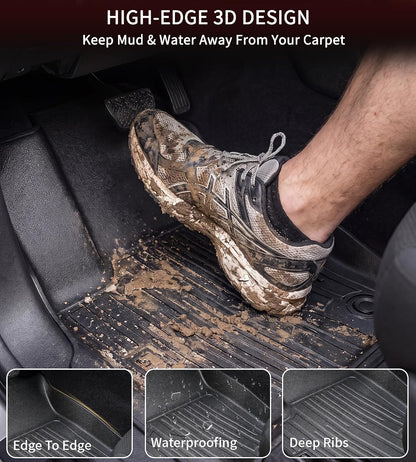 Umbrauto all-weather floor mats for Toyota Tacoma front & rear, custom-fit TPE, waterproof edge-to-edge on Tampa Home & Garden Store