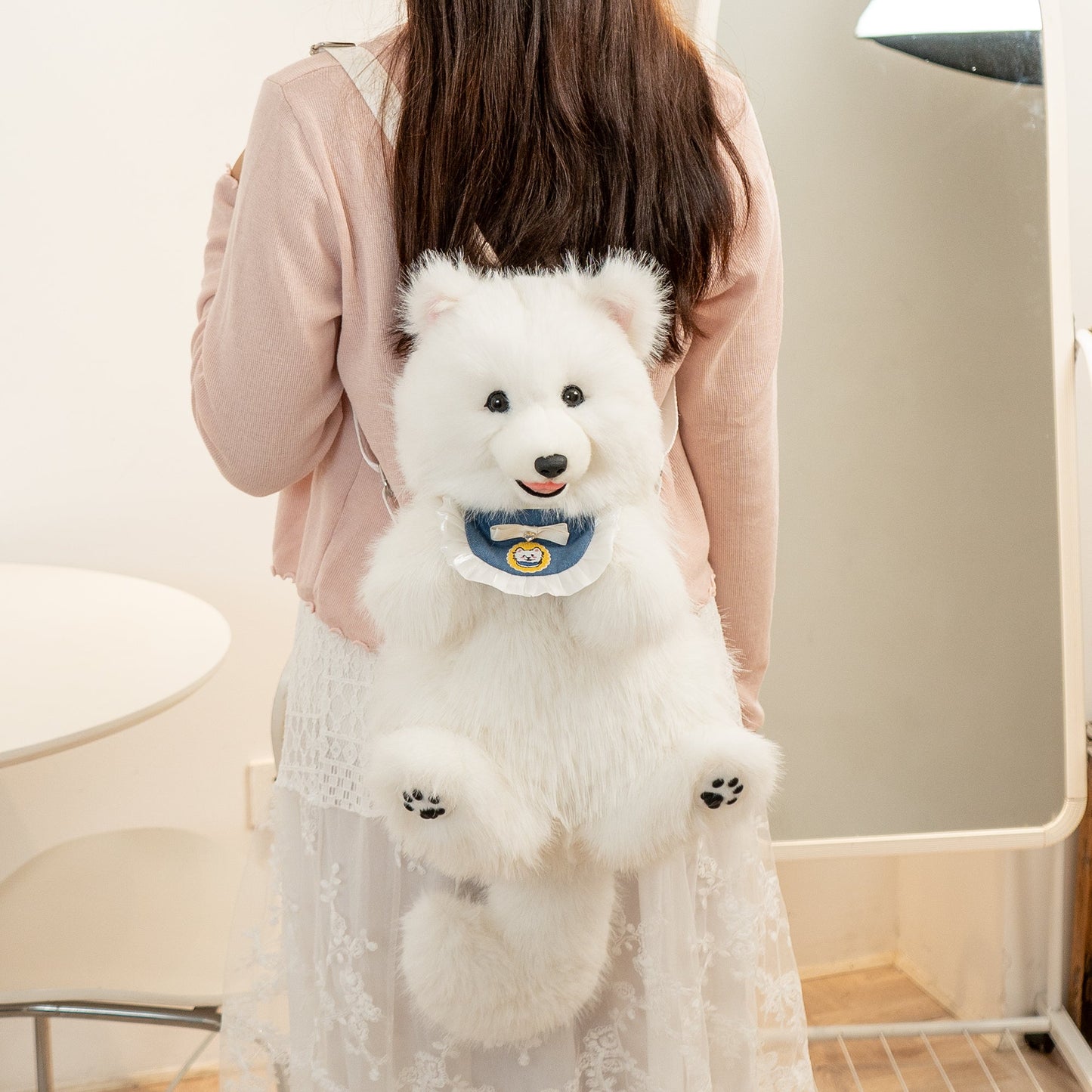 Cozy Samoyed Backpack and Real Cloud Dog Shape