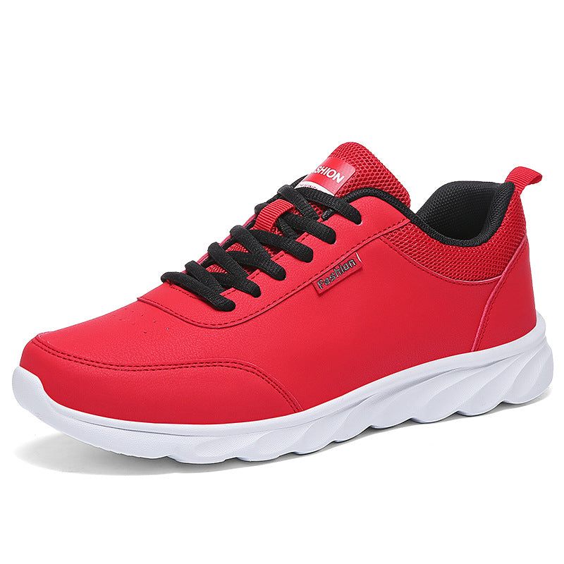 Men's red Stevvex athletic shoes lightweight breathable with black laces white sole on Tampa Home & Garden Store