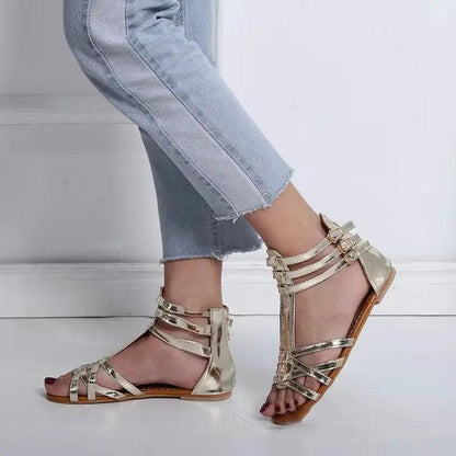 Women's Leather Sandals With Retro Arch Support