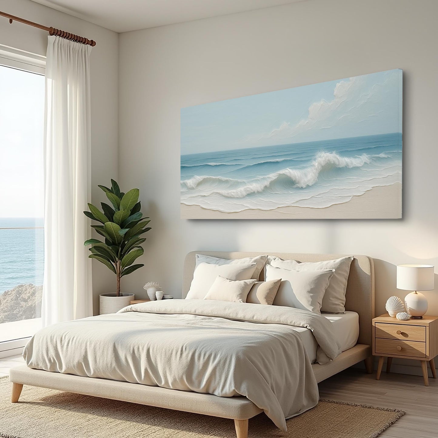 Serene Ocean Wave Coastal Wall Art VIII canvas, blue ocean waves by Tailored Canvases on Tampa Home & Garden Store