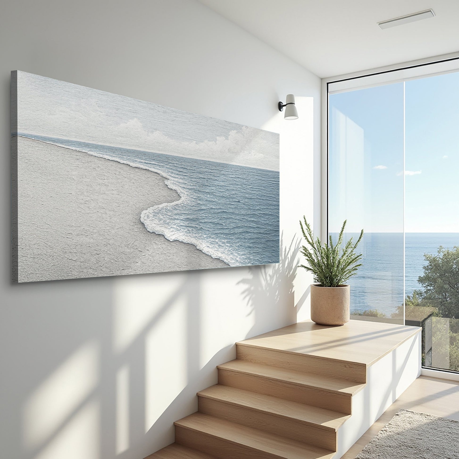 Abstract Beach Shore Wall Art canvas by Tailored Canvases coastal ocean scene on Tampa Home & Garden Store