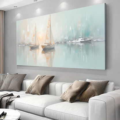 Make Abstract Dock Wall Art With Canvas Ready