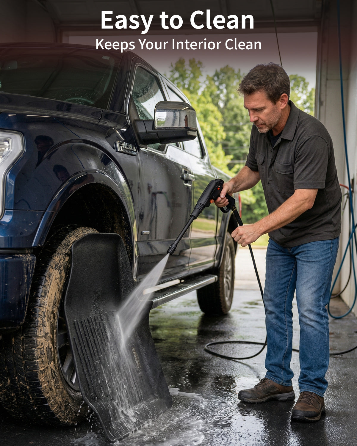 Umbrauto Ford F-150 SuperCab floor mats, all-weather black TPE liners front & rear on Tampa Home & Garden Store