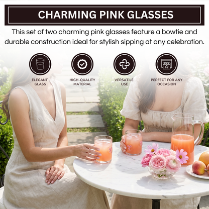 Pink Bowtie Acrylic Tumblers And Party Cups