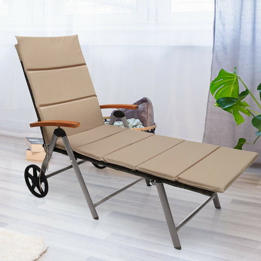 Outdoor Chaise Lounge Chair Rattan Lounger Recliner Chair - Tampa Home & Garden Store