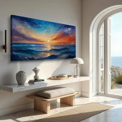 Waterscape Abstract Wall Art XIII canvas Tailored Canvases with sunset seascape on Tampa Home & Garden Store
