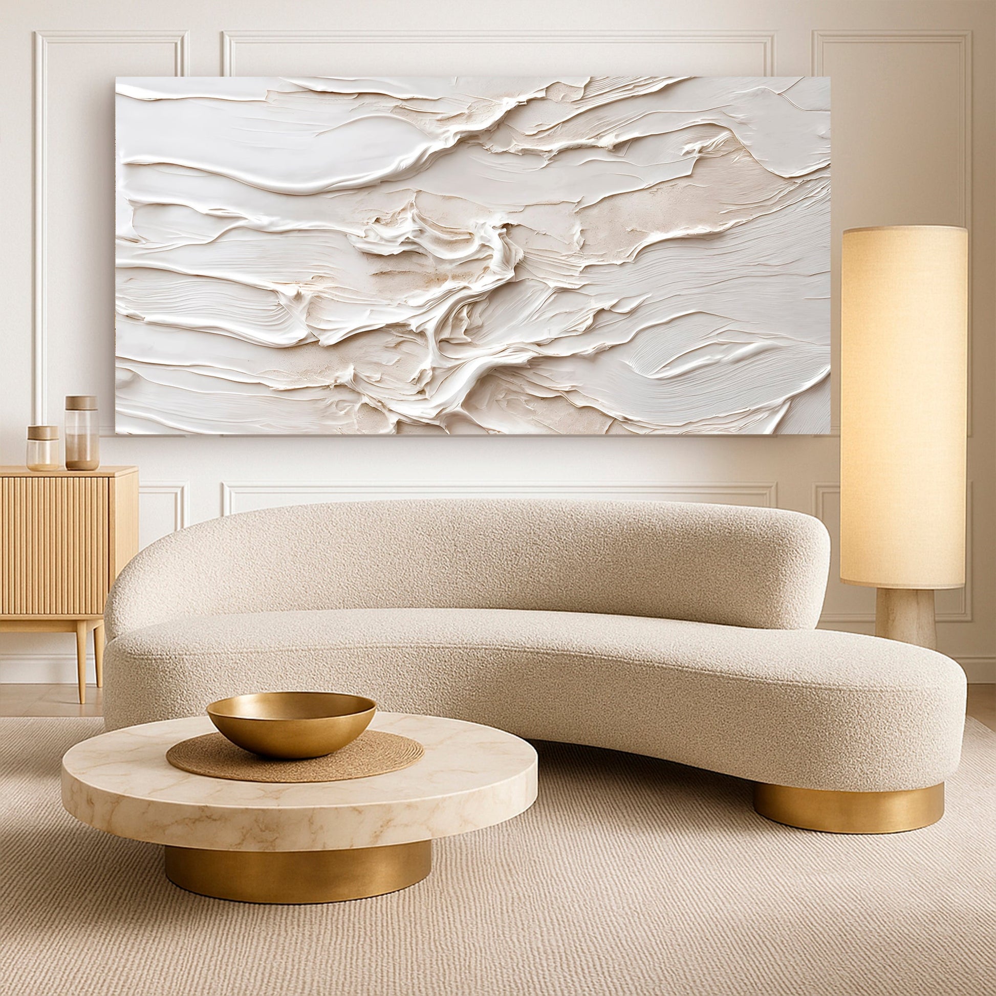 Minimalist Wall Art IX canvas with textured white surface Tailored Canvases on Tampa Home & Garden Store