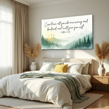 Canvas wall art Come To Me Matthew 11:28 Faith Sign by Tailored Canvases with crosses on Tampa Home & Garden Store