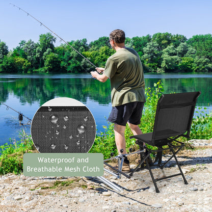 GemGear all-weather outdoor foldable 360-degree swivel chair with iron frame, black mesh cloth on Tampa Home & Garden Store