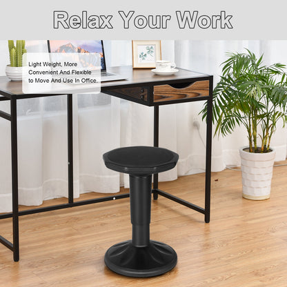 Taburete ajustable de aprendizaje activo para oficina en casa con asiento acolchado - Negro
