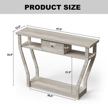 Mesa auxiliar de sofá moderna con cajón - Gris