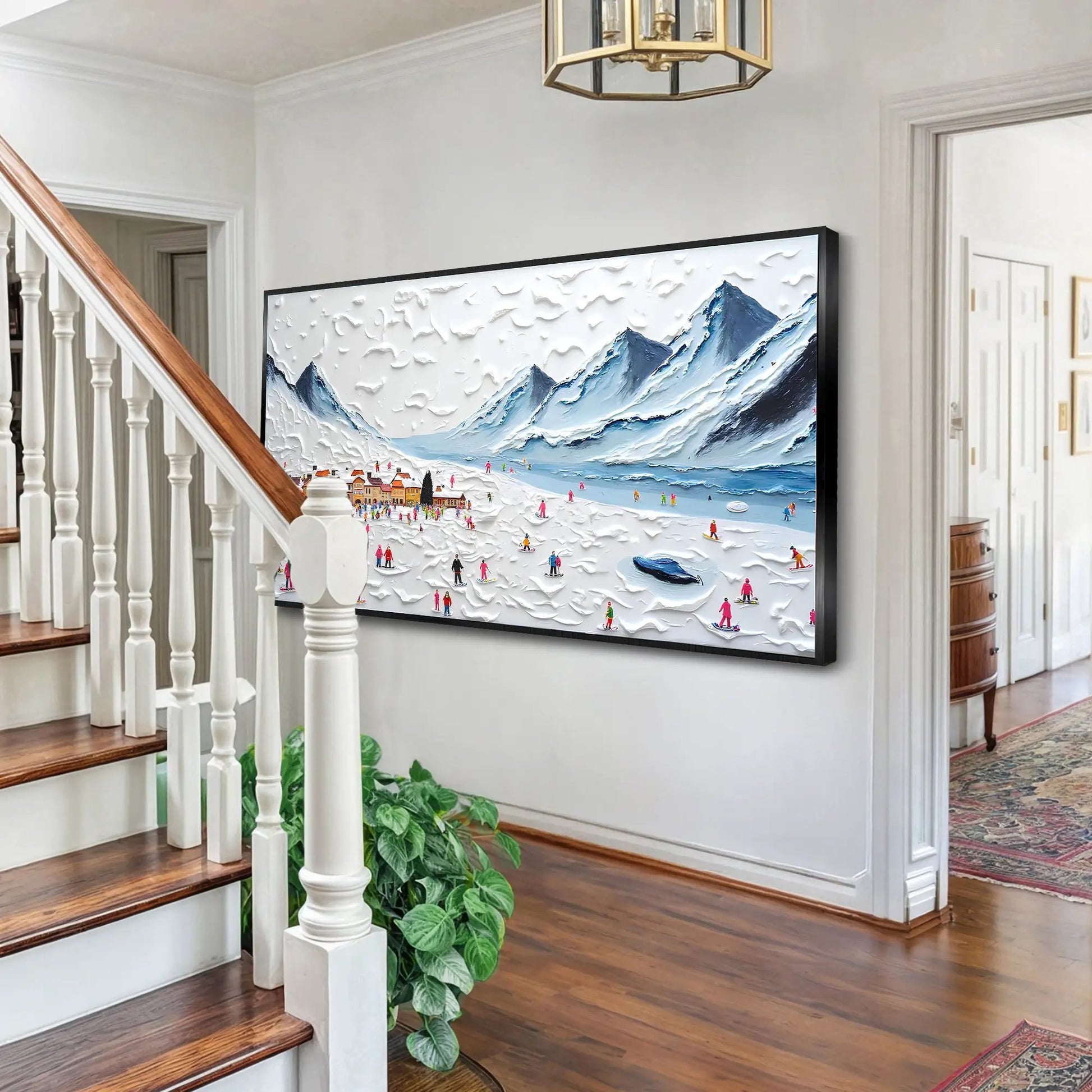 Snow Mountain Abstract Wall Art II canvas by Tailored Canvases white-blue mountain scene on Tampa Home & Garden Store