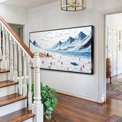 Snow Mountain Abstract Wall Art II canvas by Tailored Canvases white-blue mountain scene on Tampa Home & Garden Store