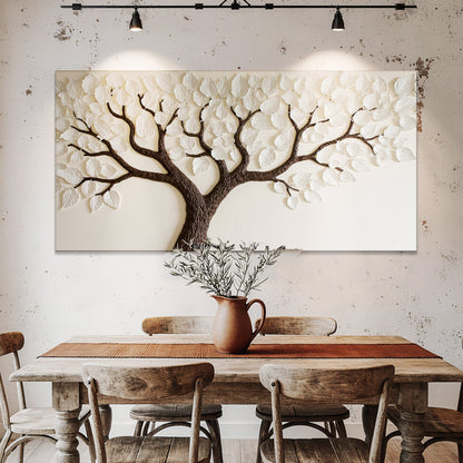 Ivory Canopy Tree Wall Art canvas with white leaves and dark trunk by Tailored Canvases on Tampa Home & Garden Store