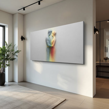 Find Romance Abstract Wall Art canvas by Tailored Canvases rainbow couple on gray backdrop on Tampa Home & Garden Store
