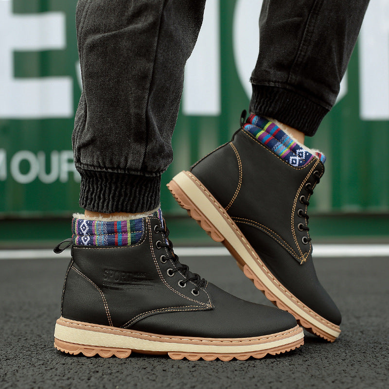 Stevvex Business Soft Mens Boots waterproof winter footwear, black upper, tan sole on Tampa Home & Garden Store